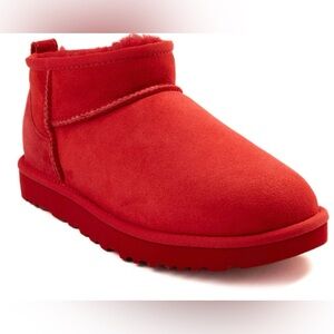 Womens UGG® Classic Ultra Mini Boot - Ribbon Red